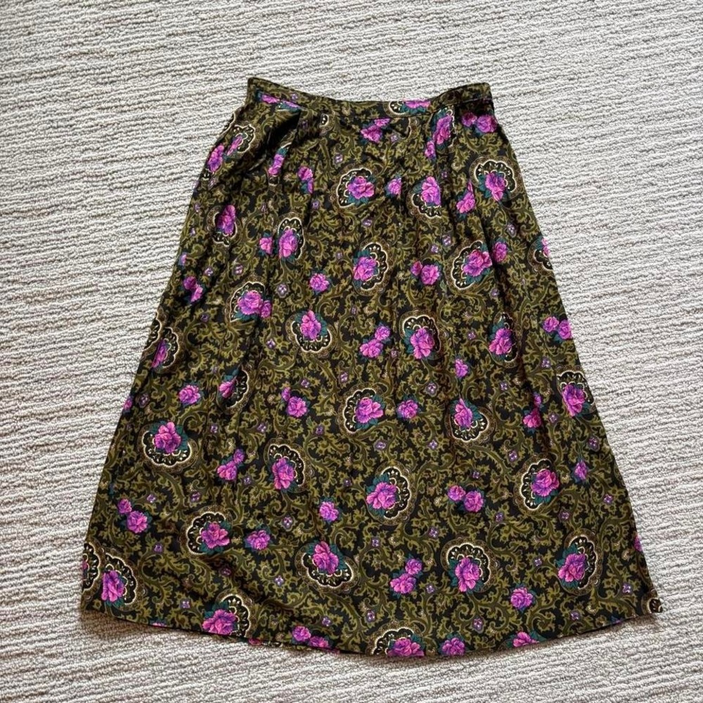 90s Vintage Coord Skirt Set New Name In Town Women's S M Paisley Floral Summer - Picture 2 of 8